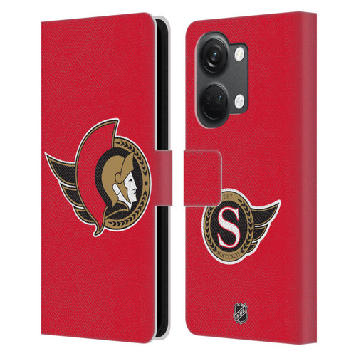 NHL Ottawa Senators Plain Leather Book Wallet Case Cover For OnePlus Nord 3 5G