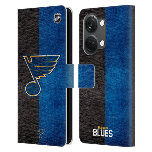 NHL St Louis Blues Half Distressed Leather Book Wallet Case Cover For OnePlus Nord 3 5G