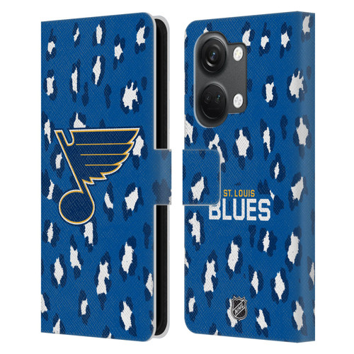 NHL St Louis Blues Leopard Patten Leather Book Wallet Case Cover For OnePlus Nord 3 5G