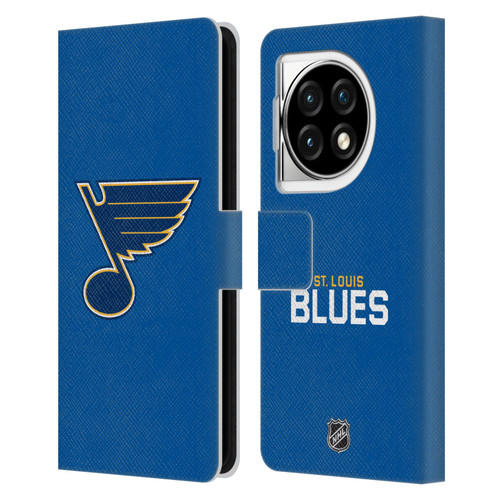NHL St Louis Blues Plain Leather Book Wallet Case Cover For OPPO OnePlus Ace 3 5G
