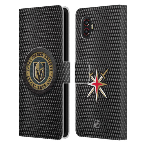 NHL Vegas Golden Knights Puck Texture Leather Book Wallet Case Cover For Samsung Galaxy Xcover6 Pro/Pro2