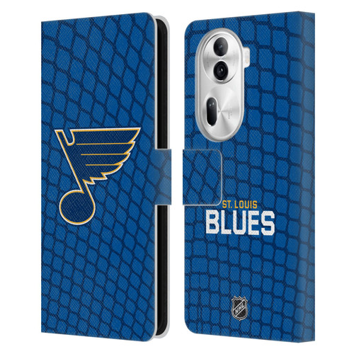 NHL St Louis Blues Net Pattern Leather Book Wallet Case Cover For OPPO Reno11