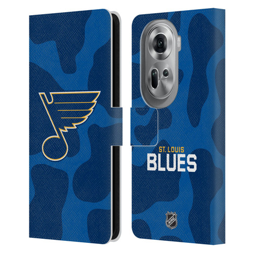 NHL St Louis Blues Cow Pattern Leather Book Wallet Case Cover For OPPO Reno11 Pro