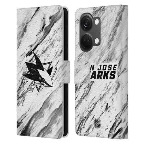 NHL San Jose Sharks Marble Leather Book Wallet Case Cover For OnePlus Nord 3 5G