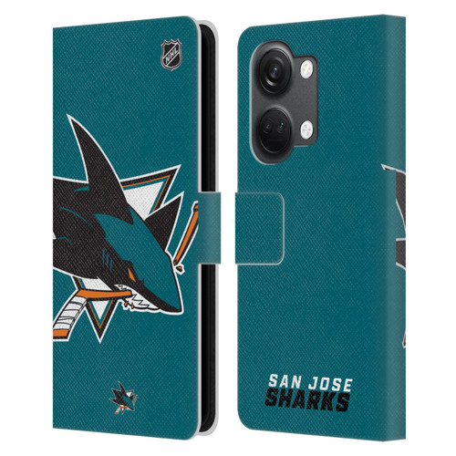NHL San Jose Sharks Oversized Leather Book Wallet Case Cover For OnePlus Nord 3 5G