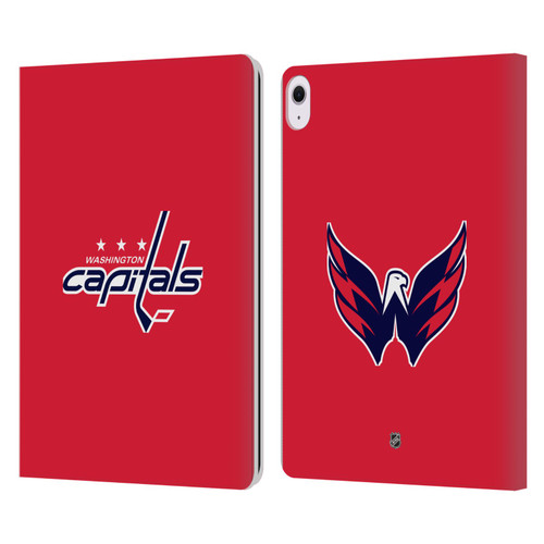 NHL Washington Capitals Plain Leather Book Wallet Case Cover For Apple iPad Air 13 2024