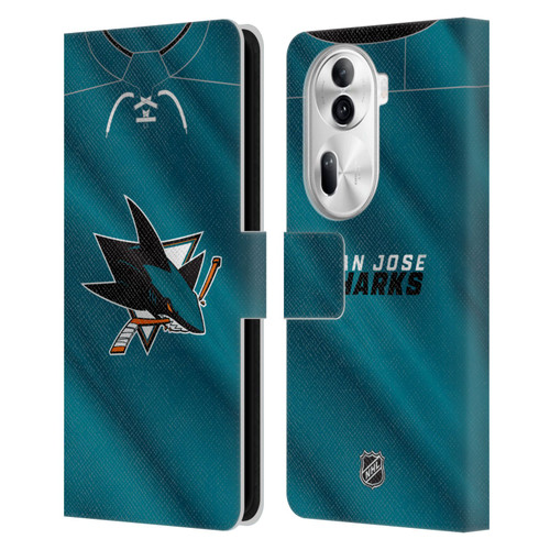 NHL San Jose Sharks Jersey Leather Book Wallet Case Cover For OPPO Reno11