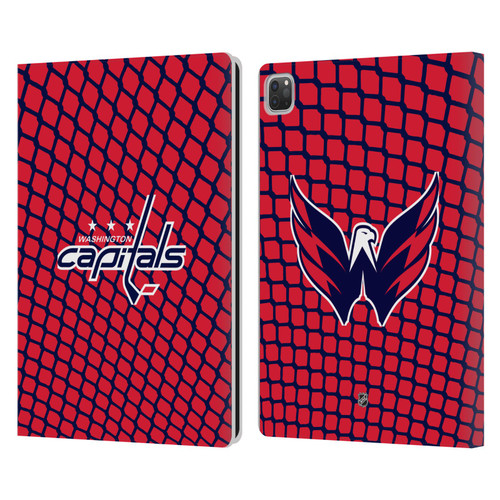 NHL Washington Capitals Net Pattern Leather Book Wallet Case Cover For Apple iPad Pro 13 M4 2024