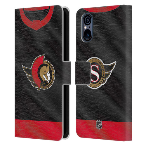 NHL Ottawa Senators Jersey Leather Book Wallet Case Cover For Sony Xperia 5 V 5G