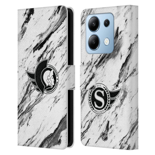 NHL Ottawa Senators Marble Leather Book Wallet Case Cover For Xiaomi Redmi Note 13/13 Pro 5G
