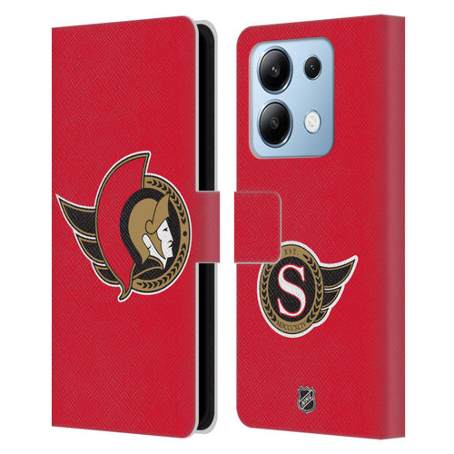 NHL Ottawa Senators Plain Leather Book Wallet Case Cover For Xiaomi Redmi Note 13/13 Pro 5G