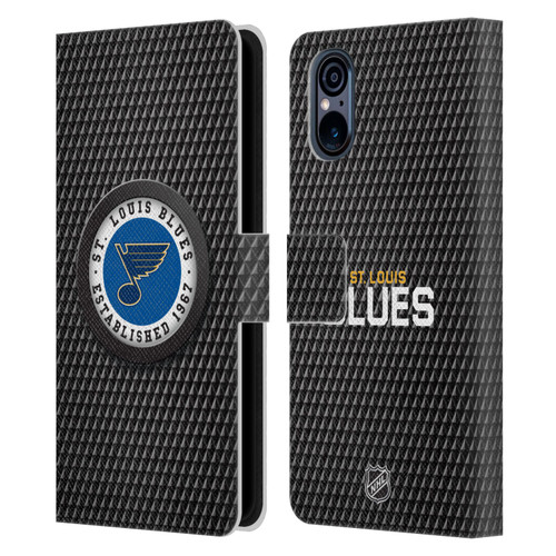 NHL St Louis Blues Puck Texture Leather Book Wallet Case Cover For Sony Xperia 5 V 5G