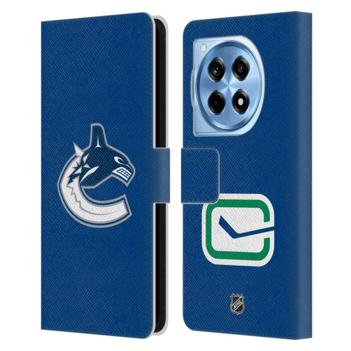 NHL Vancouver Canucks Plain Leather Book Wallet Case Cover For OnePlus 12R