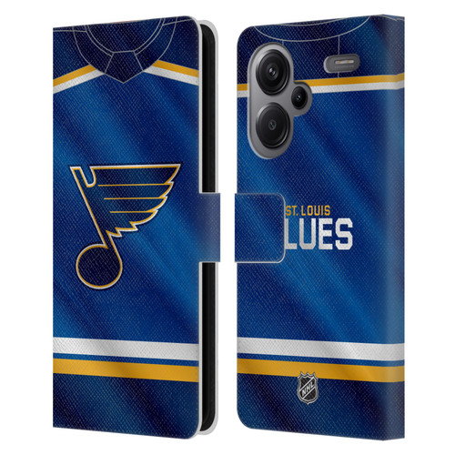 NHL St Louis Blues Jersey Leather Book Wallet Case Cover For Xiaomi Redmi Note 13 Pro Plus 5G