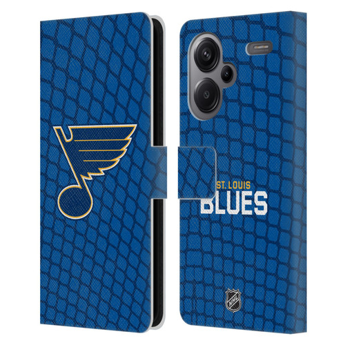 NHL St Louis Blues Net Pattern Leather Book Wallet Case Cover For Xiaomi Redmi Note 13 Pro Plus 5G