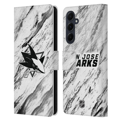 NHL San Jose Sharks Marble Leather Book Wallet Case Cover For Samsung Galaxy A55 5G