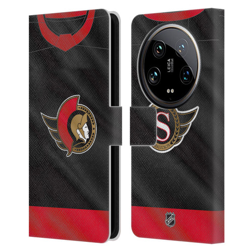 NHL Ottawa Senators Jersey Leather Book Wallet Case Cover For Xiaomi 14 Ultra