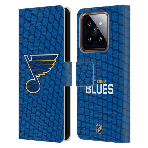NHL St Louis Blues Net Pattern Leather Book Wallet Case Cover For Xiaomi 14