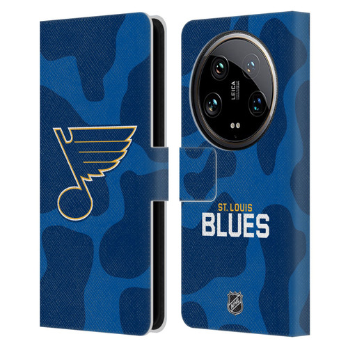 NHL St Louis Blues Cow Pattern Leather Book Wallet Case Cover For Xiaomi 14 Ultra