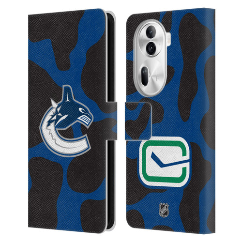 NHL Vancouver Canucks Cow Pattern Leather Book Wallet Case Cover For OPPO Reno11