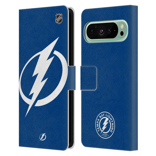 NHL Tampa Bay Lightning Oversized Leather Book Wallet Case Cover For Google Pixel 9 Pro XL