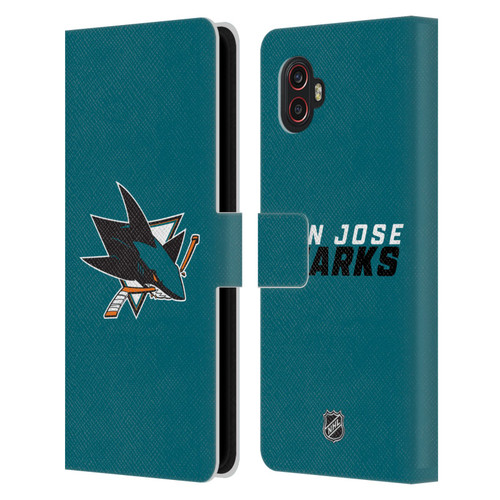 NHL San Jose Sharks Plain Leather Book Wallet Case Cover For Samsung Galaxy Xcover6 Pro/Pro2