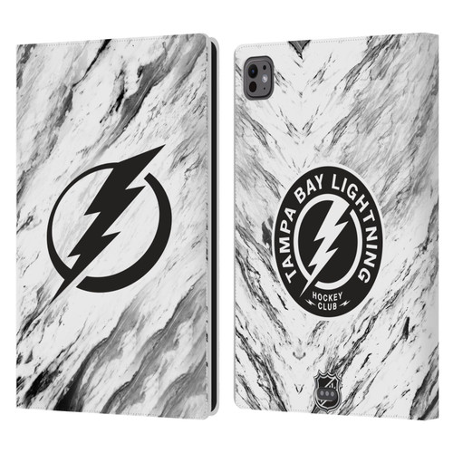 NHL Tampa Bay Lightning Marble Leather Book Wallet Case Cover For Apple iPad Pro 11 M4 2024
