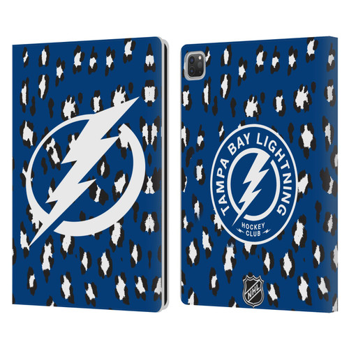 NHL Tampa Bay Lightning Leopard Patten Leather Book Wallet Case Cover For Apple iPad Pro 13 M4 2024