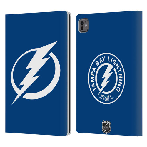 NHL Tampa Bay Lightning Plain Leather Book Wallet Case Cover For Apple iPad Pro 11 M4 2024