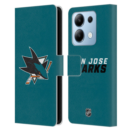 NHL San Jose Sharks Plain Leather Book Wallet Case Cover For Xiaomi Redmi Note 13/13 Pro 5G
