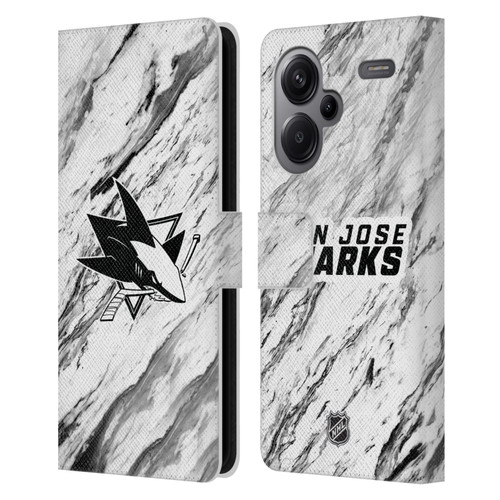 NHL San Jose Sharks Marble Leather Book Wallet Case Cover For Xiaomi Redmi Note 13 Pro Plus 5G