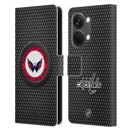 NHL Washington Capitals Puck Texture Leather Book Wallet Case Cover For OnePlus Nord 3 5G