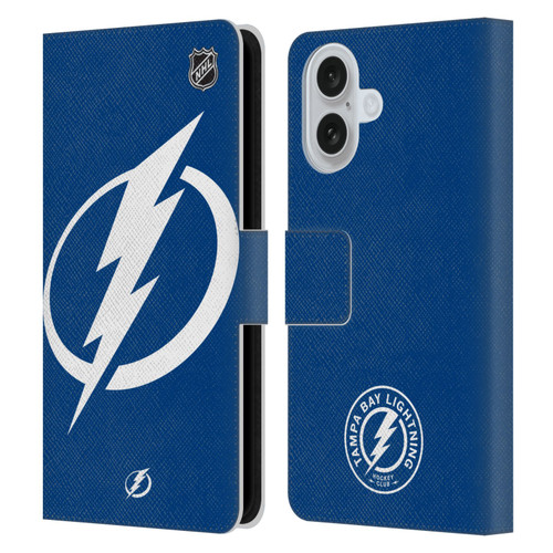 NHL Tampa Bay Lightning Oversized Leather Book Wallet Case Cover For Apple iPhone 16
