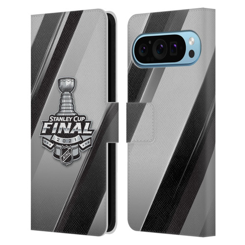 NHL 2021 Stanley Cup Final Stripes 2 Leather Book Wallet Case Cover For Google Pixel 9 / Pixel 9 Pro