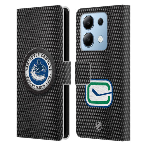 NHL Vancouver Canucks Puck Texture Leather Book Wallet Case Cover For Xiaomi Redmi Note 13/13 Pro 5G