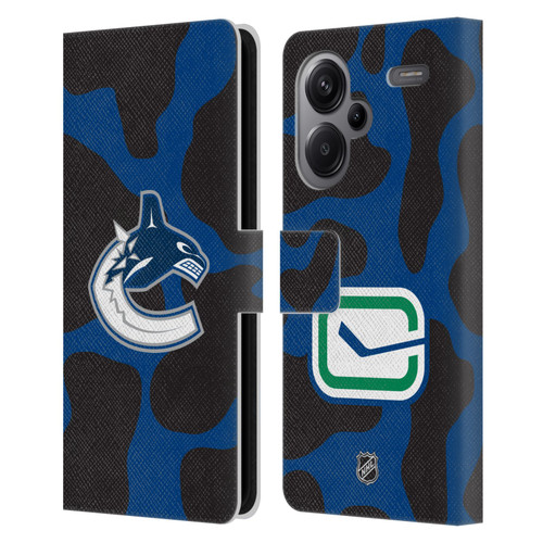 NHL Vancouver Canucks Cow Pattern Leather Book Wallet Case Cover For Xiaomi Redmi Note 13 Pro Plus 5G