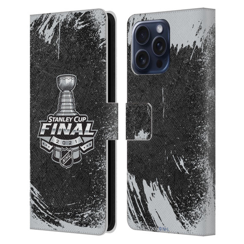 NHL 2021 Stanley Cup Final Distressed Leather Book Wallet Case Cover For Apple iPhone 16 Pro Max