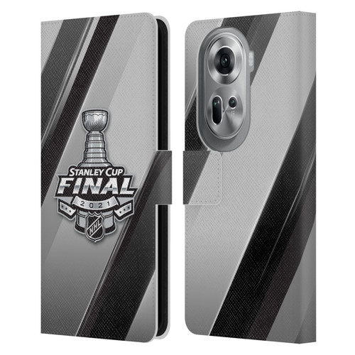 NHL 2021 Stanley Cup Final Stripes 2 Leather Book Wallet Case Cover For OPPO Reno11 Pro