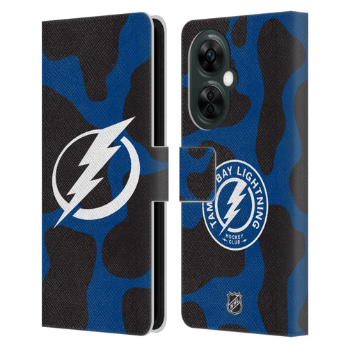 NHL Tampa Bay Lightning Cow Pattern Leather Book Wallet Case Cover For OnePlus Nord CE 3 Lite 5G