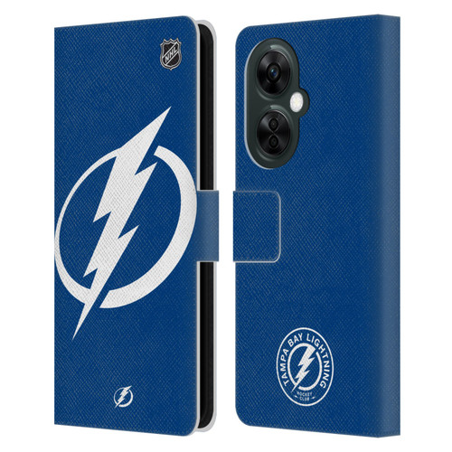 NHL Tampa Bay Lightning Oversized Leather Book Wallet Case Cover For OnePlus Nord CE 3 Lite 5G