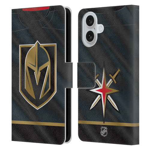 NHL Vegas Golden Knights Jersey Leather Book Wallet Case Cover For Apple iPhone 16