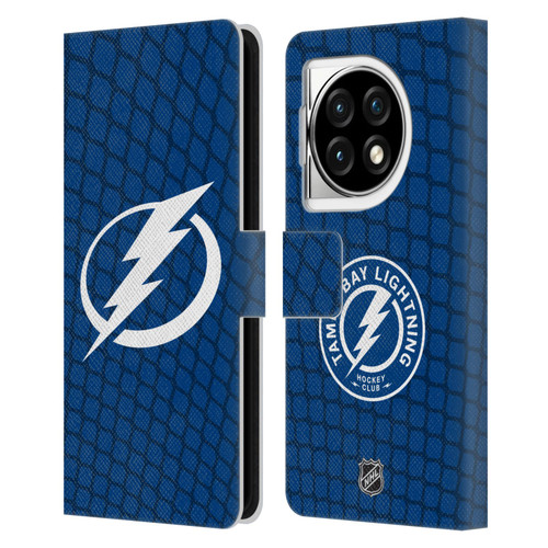 NHL Tampa Bay Lightning Net Pattern Leather Book Wallet Case Cover For OPPO OnePlus Ace 3 5G