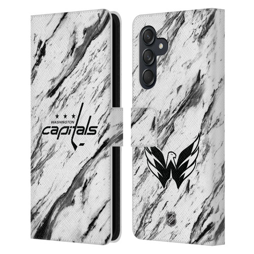 NHL Washington Capitals Marble Leather Book Wallet Case Cover For Samsung Galaxy M55 5G