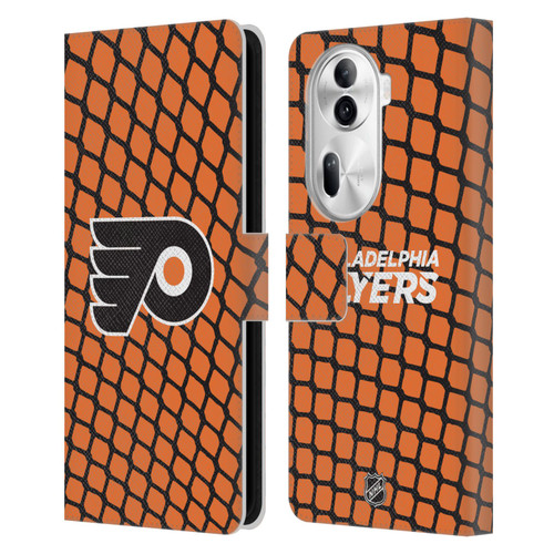 NHL Philadelphia Flyers Net Pattern Leather Book Wallet Case Cover For OPPO Reno11