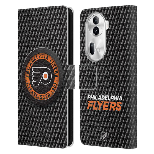 NHL Philadelphia Flyers Puck Texture Leather Book Wallet Case Cover For OPPO Reno11