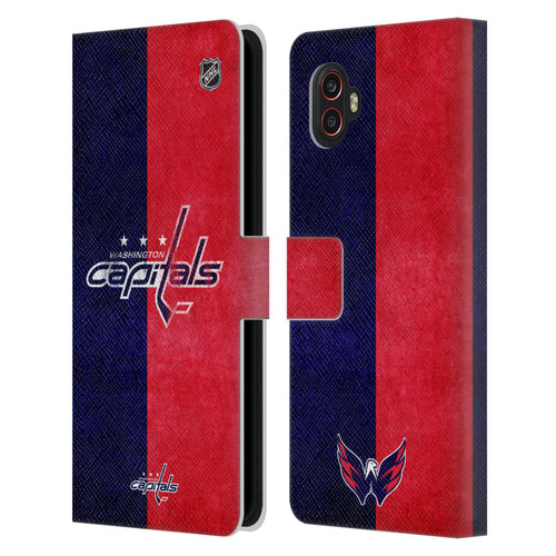 NHL Washington Capitals Half Distressed Leather Book Wallet Case Cover For Samsung Galaxy Xcover6 Pro/Pro2