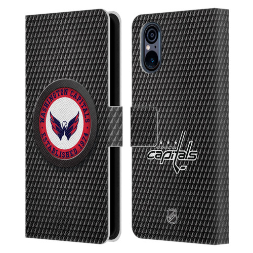 NHL Washington Capitals Puck Texture Leather Book Wallet Case Cover For Sony Xperia 5 V 5G