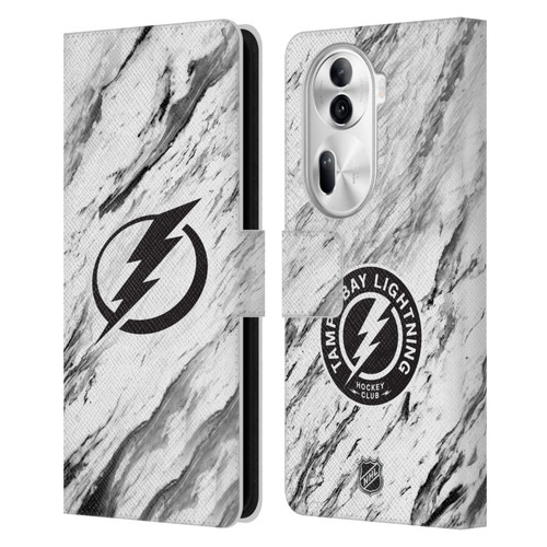 NHL Tampa Bay Lightning Marble Leather Book Wallet Case Cover For OPPO Reno11