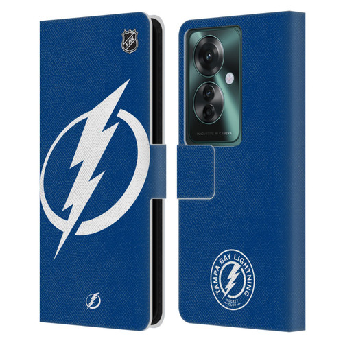 NHL Tampa Bay Lightning Oversized Leather Book Wallet Case Cover For OPPO Reno11 F 5G / F25 Pro 5G