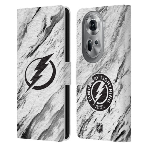 NHL Tampa Bay Lightning Marble Leather Book Wallet Case Cover For OPPO Reno11 Pro